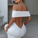 Tindra | Robe longa Bardot refinada
