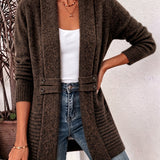Xalviere | Elegante Cardigan para Mulheres - Frente Aberta & Cintura Ajustada