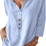Solénya™ | Blusa de algodão-linho