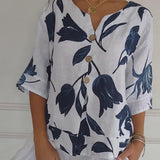 Despoina™ | Top floral com botões