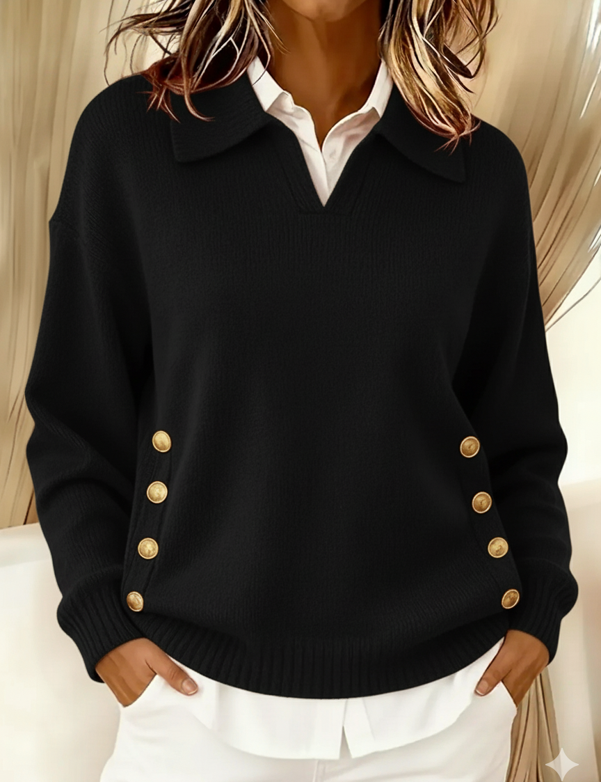 Vicenta | Jersey com Gola Polo e Botões