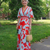 Florença | Robe maxi com flores e decote em V