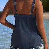 Laluna® | Tankini riscado com calções de praia em dois peças