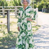 Sophie | Vestido maxi de mangas longas e cintura atada