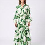 Sophie | Vestido maxi de mangas longas e cintura atada
