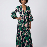 Léa | Vestido maxi de mangas longas e cintura atada