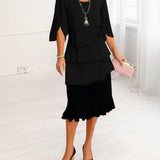 Sophie – Vestido elegante fluido com volantes
