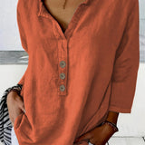 Solénya™ | Blusa de algodão-linho