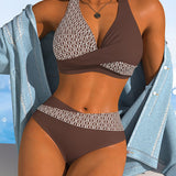 GEMMA™ | Bikini Halter às Rayas de Cores