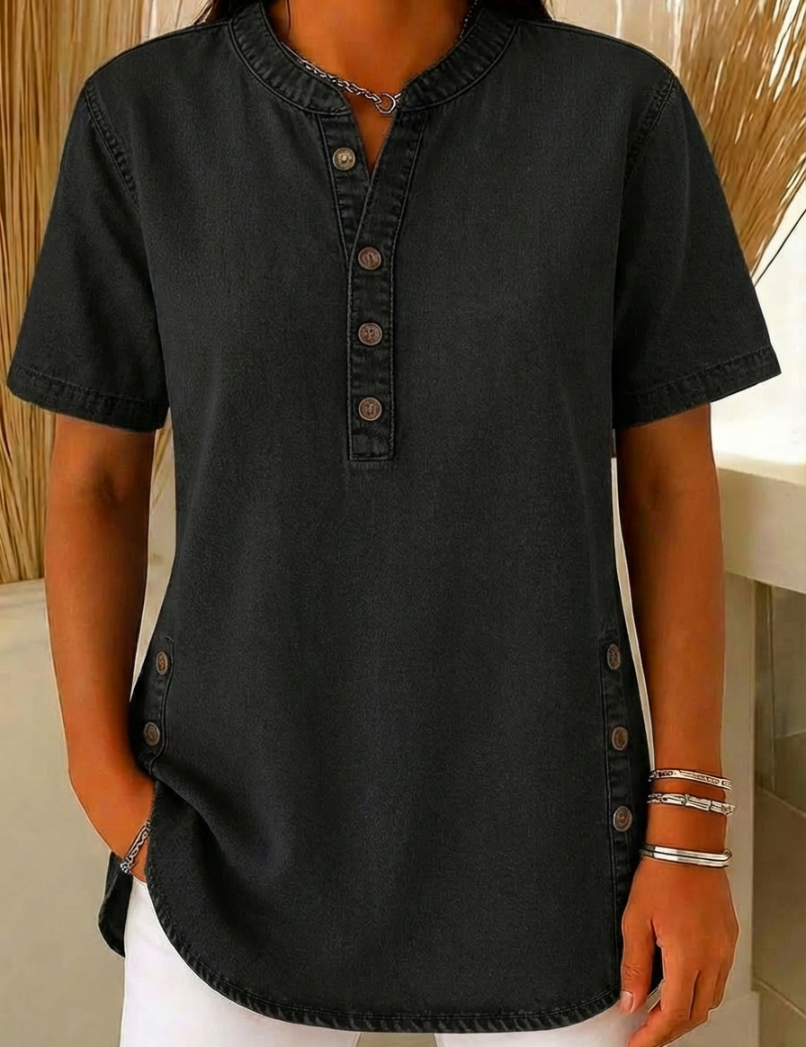 Apolline™ | Blusa em denim de algodão