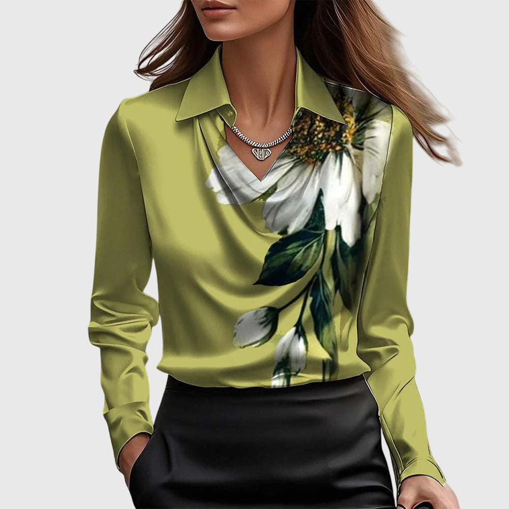 Aisha™ | Blusa fluida brilhante
