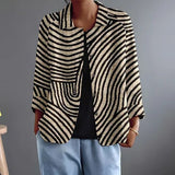 Maura | Blazer Estriado com Frente Aberta