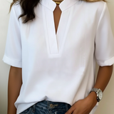 Élise — Blusa elegante com colarinho refinado