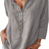 Solénya™ | Blusa de algodão-linho