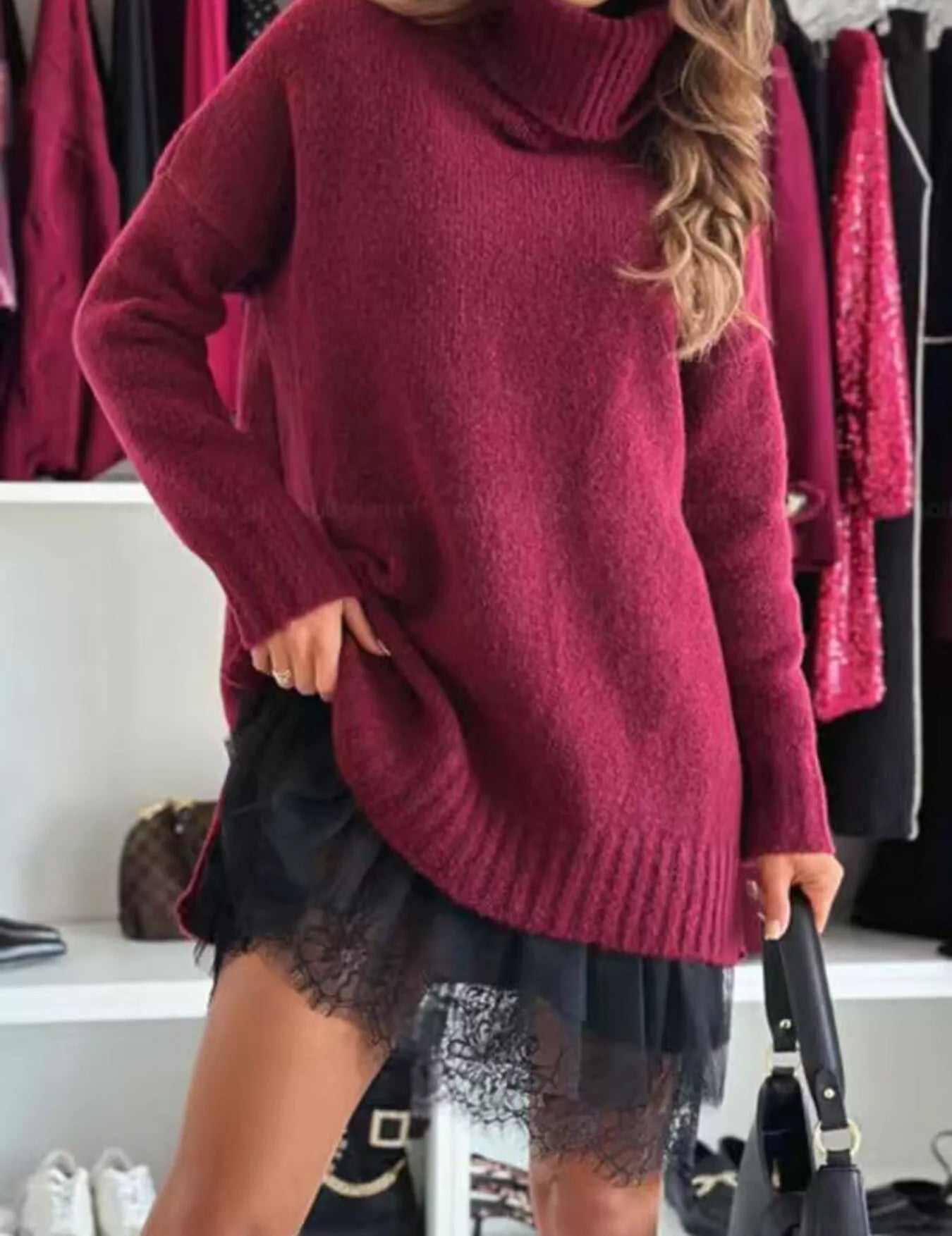 Stella | Sweater Oversized de Gola Alta