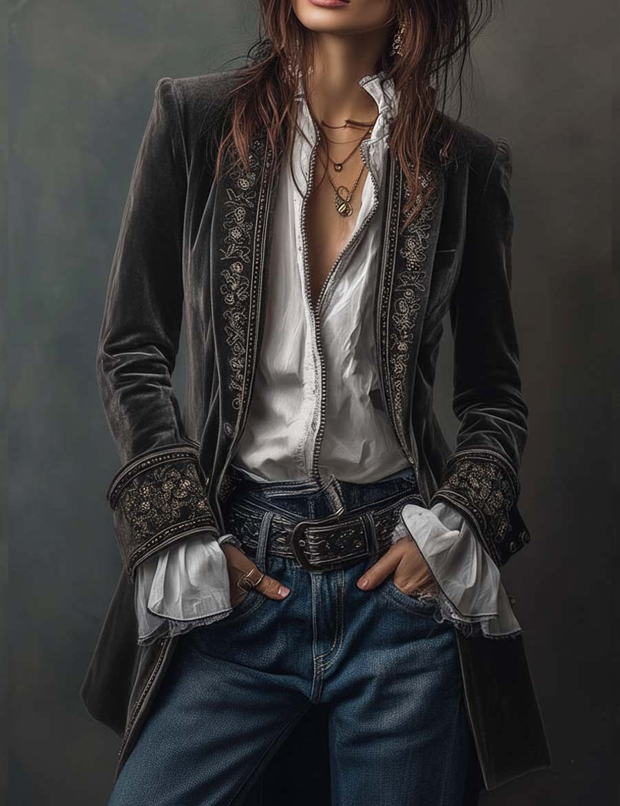 Gabrielle | Casaco Longo Bordado