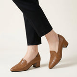Sonya | Sapatos de Salto Bordados em Couro Macio