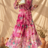 Hazel | Vestido cruzado em padrão floral