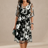 Elisa - Vestido de chiffon floral elegante