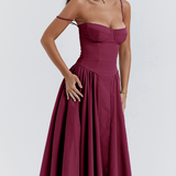 Sigrid | Vestido bustier sem mangas comprimento midi