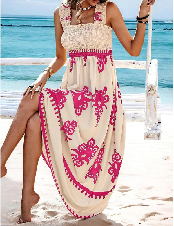 Martina | Vestido maxi com estampado artístico