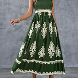 Martina | Vestido maxi com estampado artístico