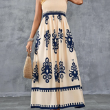 Martina | Vestido maxi com estampado artístico