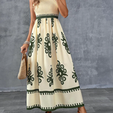 Martina | Vestido maxi com estampado artístico