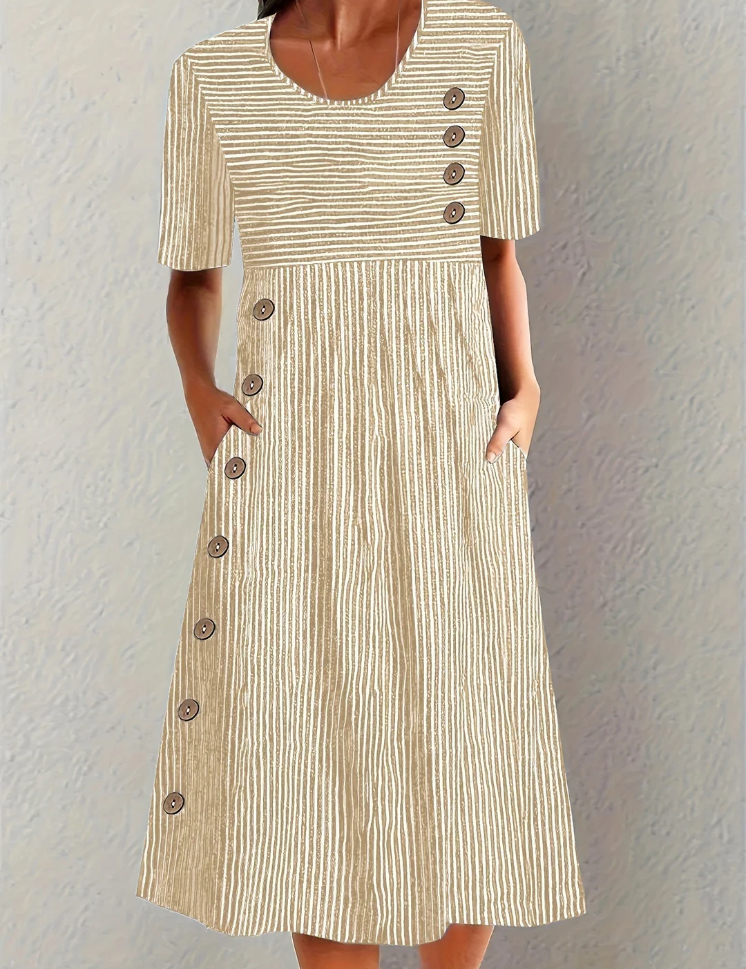 Marina - Vestido Midi Listrado Elegante