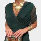 Alondra | Vestido Floral Longo com Decote em V