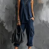 Valentina | Conjunto Casual Mole com Bolsos