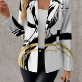 Noemine | Blazer com Pinceladas Abstratas