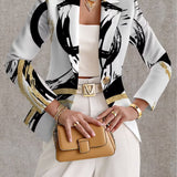Noemine | Blazer com Pinceladas Abstratas