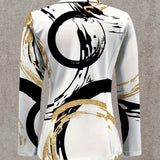 Noemine | Blazer com Pinceladas Abstratas