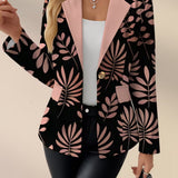 Odaya | Blazer Folhas Cor-de-Rosa