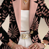 Odaya | Blazer Folhas Cor-de-Rosa