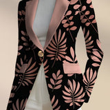 Odaya | Blazer Folhas Cor-de-Rosa