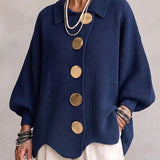 Victoire | Cardigan oversized com grandes botões dourados