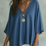 Margot™ | Camisa de denim com decote em V
