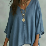 Margot™ | Camisa de denim com decote em V