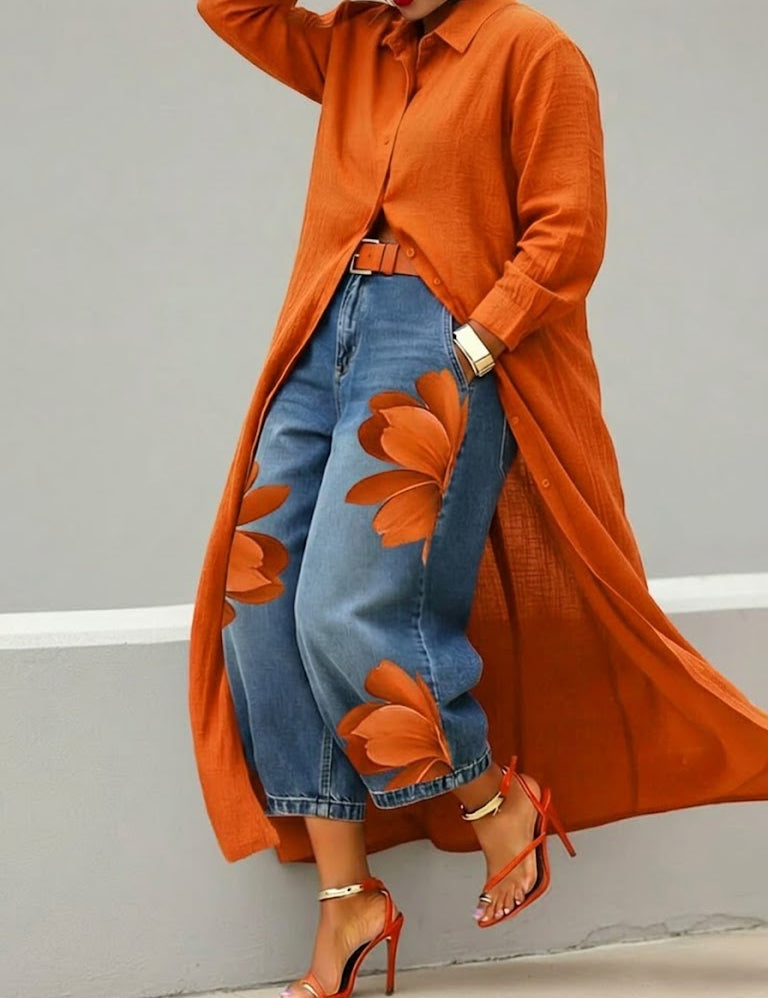 Marilou | Vestido de Linho & Conjunto de Denim Floral