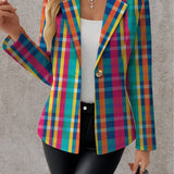 Rosaline | Blazer Xadrez Arco-Íris