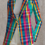 Rosaline | Blazer Xadrez Arco-Íris