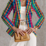 Rosaline | Blazer Xadrez Arco-Íris