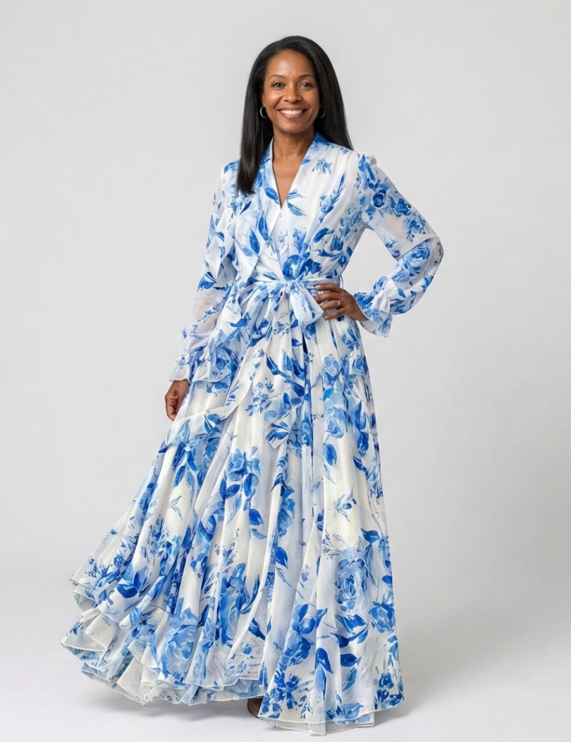 Manon | Vestido maxi de mangas longas floral