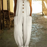 Lenna – Macacão em denim de algodão vintage