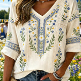 Été Brodé™ | Top bordado flores de verão