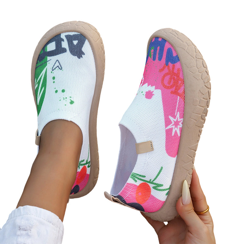 Zara | Slip-On Impresso Artístico & Sola Macia