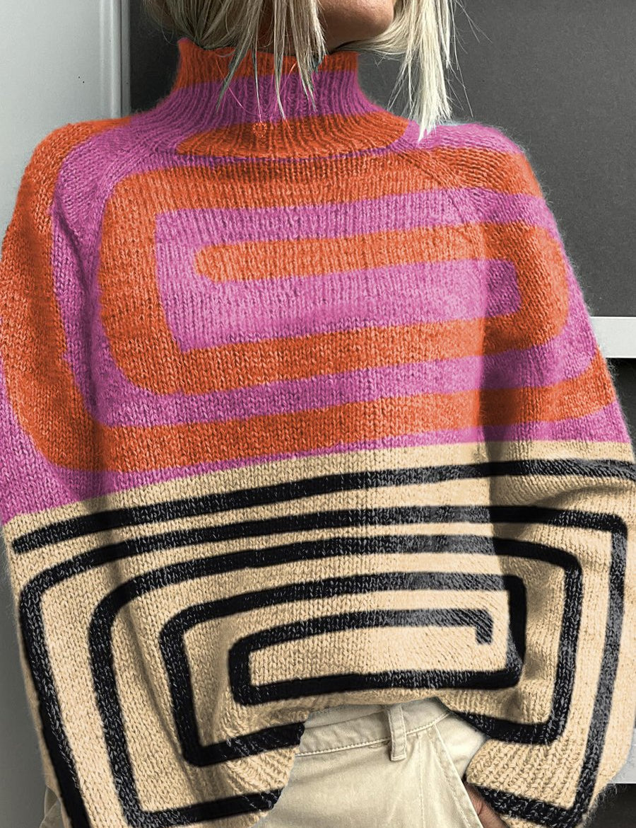 Noëlle | Pullover de gola alta colorido
