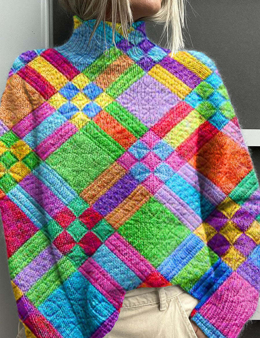 Noëlle | Pullover de gola alta colorido